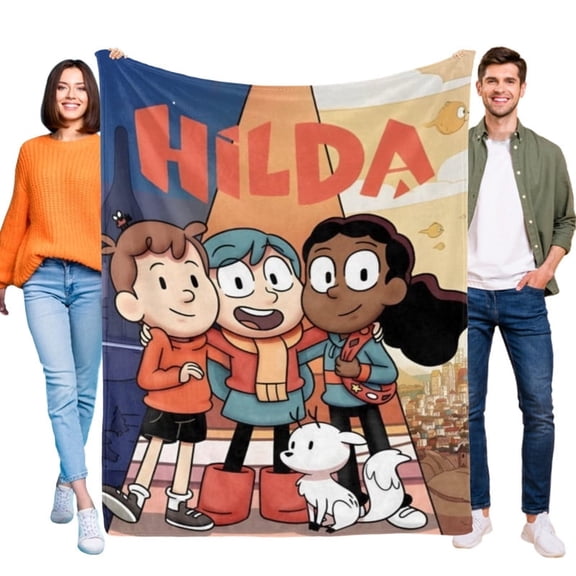 Hilda Cartoon Blanket Soft Throw Blanket Micro Fleece Fuzzy Blankets Thin Bed Couch Decor Adult Nap Bedroom Car All Season Birthday Gifts 30"X40"