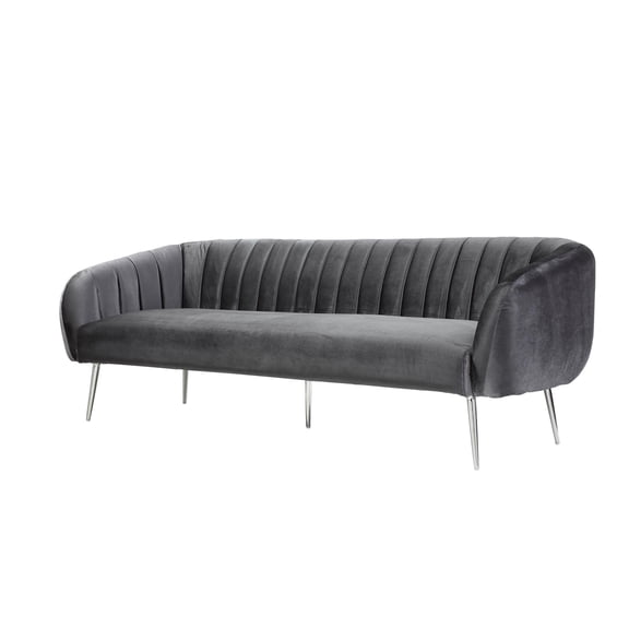Hilda Sofa Silver/Gray Velvet