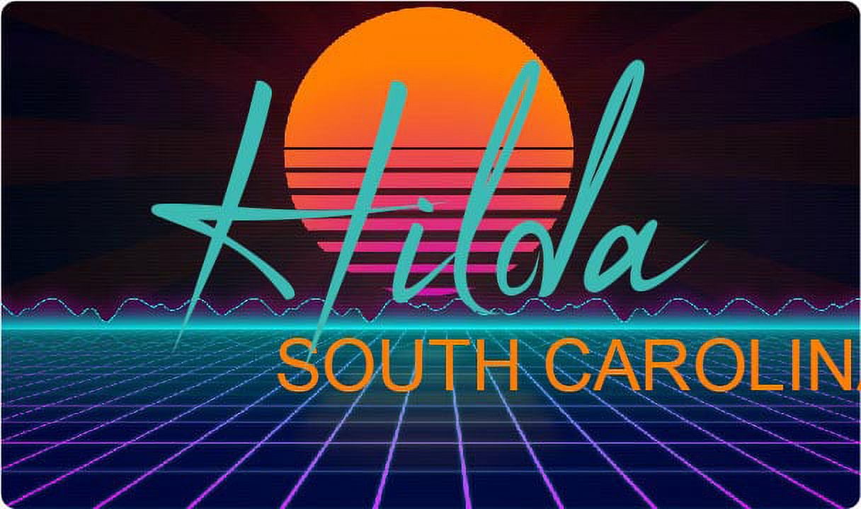 Hilda South Carolina 4 X 2.25Inch Vinyl Decal Stiker Retro Neon Design