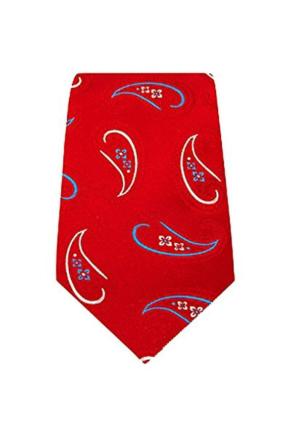 Outline Paisley Wide Tie (Red/Blue, 8.5)