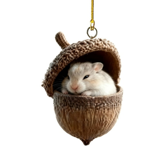 Hilehuti 2025 Clearance!! 2D Animal Nut Pendant Christmas Tree Decoration Cute Nut Animal Shaped Acrylic Hanging Pendant Suitable For Christmas Home