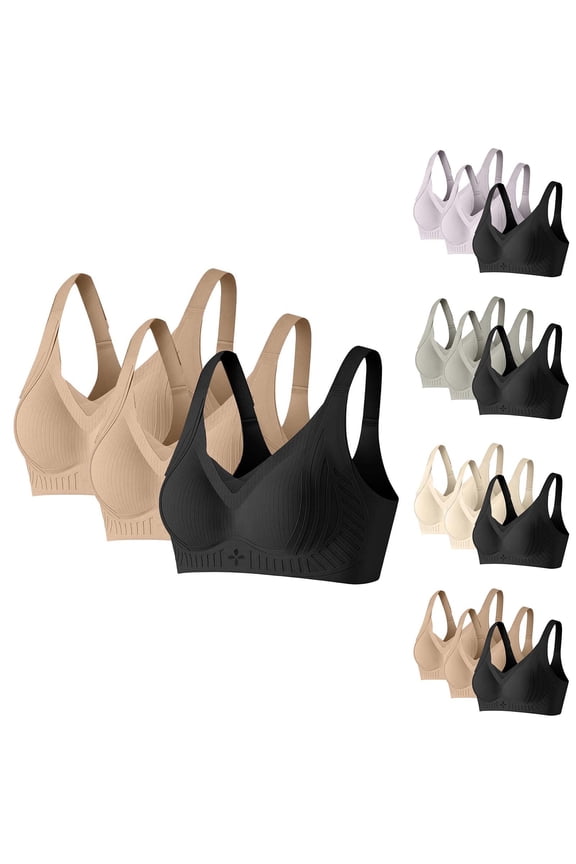 3 pc Seamless Push Up Bras for Women Anti Sagging Push Up Bra No Underwire T Shirt Bra