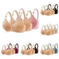 thumbnail image 1 of Hilenly 3pc Bras for Women No Underwire Lightly Padded Push Up Bras Soft Breathable Wireless Bralettes, 1 of 4