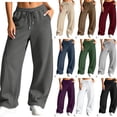 thumbnail image 1 of Hilenly Barrel Sweatpants Womens Wide Leg Baggy Pants Drawstring High Waisted Sweat Pants with Pockets, 1 of 7