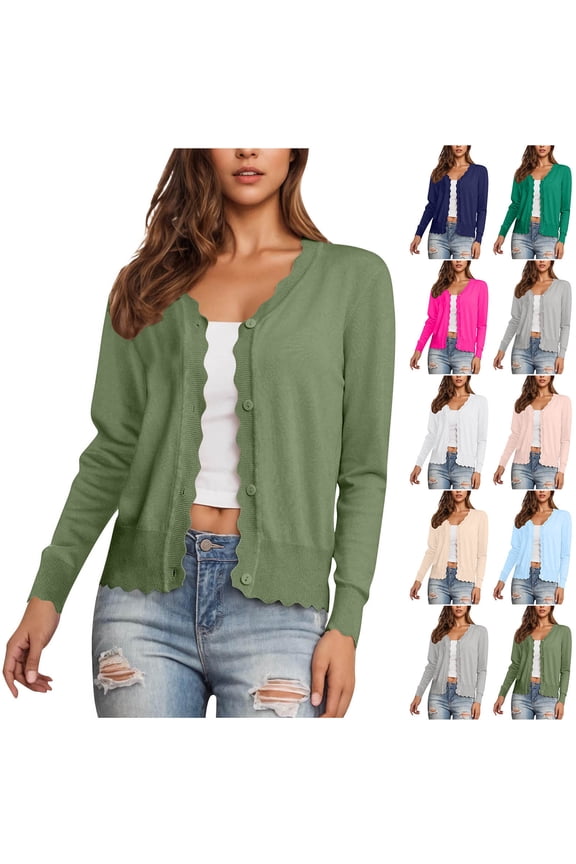 Cardigan Sweaters for Women Long Sleeve V Neck Button Down Cardigans Lightweight Knit Shrugs Sweater