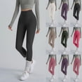 thumbnail image 1 of Hilenly High Waisted Leggings for Women Full Length Capri Buttery Soft Yoga Pants for Workout Athletic, 1 of 6