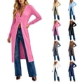 thumbnail image 1 of Hilenly Long Cardigans for Trendy Lightweight Maxi Dusters Coat V Neck Button Up Cardigan Sweaters, 1 of 7