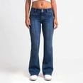 thumbnail image 1 of Hilenly Low Rise Jeans for Woman Bell Bottom Stretch Soft Flare Jeans Y2k Boot Cut Jean Denim Pants, 1 of 7