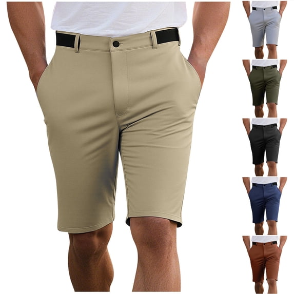 Hilenly Men's Golf Dress Shorts Stretch Casual Work Flat Front Shorts Relax Fit Chino Shorts with Pockets