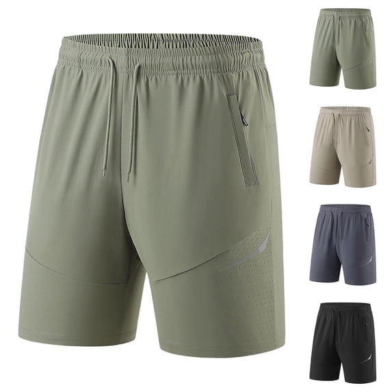 Hilenly Mens Big and Tall Athletic Shorts Quick Dry Running Shorts Breathable Mesh Gym Workout Shorts with Zipper Pockets