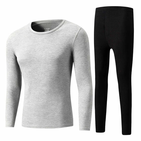Hilenly Mens Thermal Underwear Set Fleece Long Johns Warm Base Layer for Winter