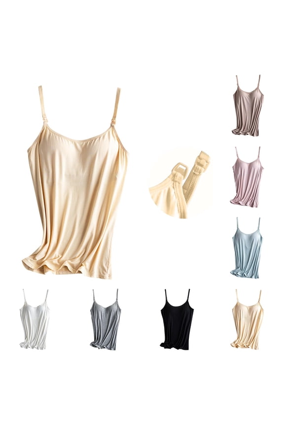 Nursing Tank Tops for Breastfeeding Women Nursing Cami Tops Sleeveless Maternity Shirts Camisoles with Built in Bra