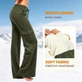thumbnail image 1 of Hilenly Plus Size Cargo Pants Women Baggy Wide Leg Fleece Lined Pants Drawstring Waisted Y2k Low Rise Flare Pants with Pockets, 1 of 6