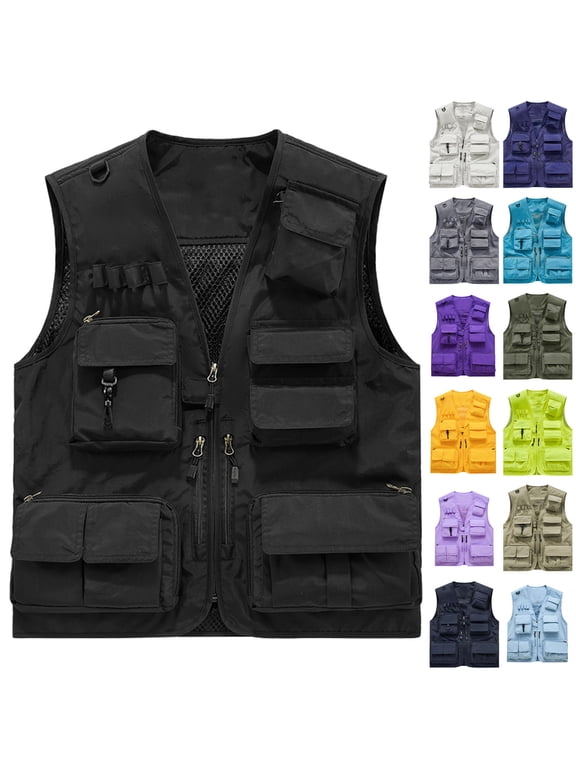 Plus Size Mesh Breathable Fishing Vest for Women Multi-Pockets Photography Travel Hiking Waistcoat Jacket Outdoor Work Photo Cargo Fly Summer Vests