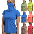 thumbnail image 1 of Hilenly Short Sleeve Summer Tops for Women with Face Mask UPF 50+ Sun Protection Shirts Rash Guard, 1 of 8