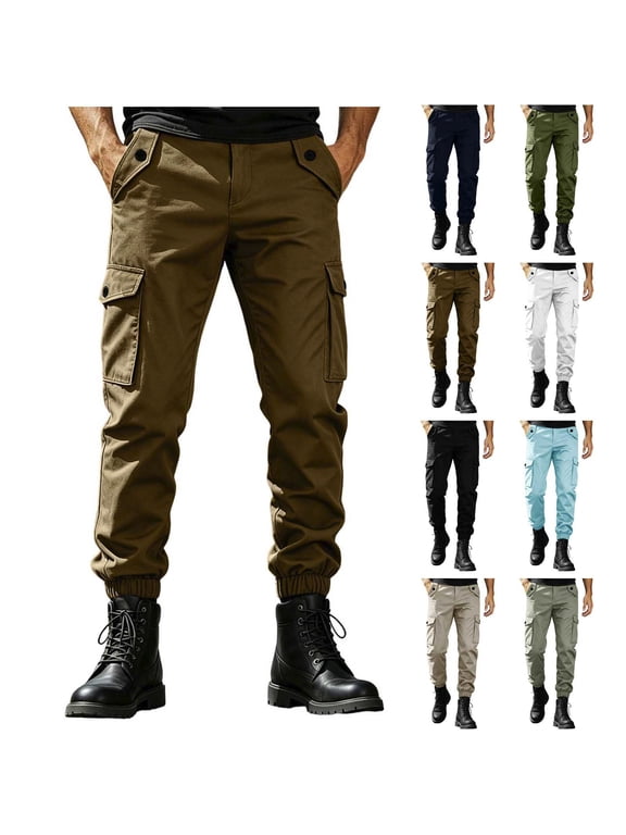 Tactical Cargo Pants for Men Stretch Cargo Joggers Ripstop Cargo Work Pants with Pockets