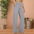 thumbnail image 1 of Hilenly Wide Leg Pants Women High Waisted Yoga Work Dress Pants with Pockets Casual Sweatpants Petite/Regular, 1 of 5
