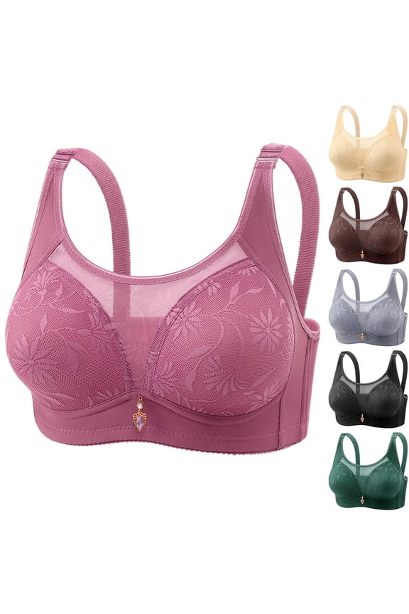 Wirreless Bra for Women Full Coverage Minimizer Bras Supportive Push Up Bras Comfortable Lightly Lined Everyday Bra