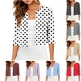 thumbnail image 1 of Hilenly Women's Cardigans 3/4 Sleeve Shrugs Trendy Open Front Cropped Cardigan Cute Summer Tops, 1 of 8