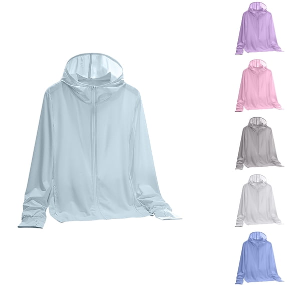 Hilenly Women's Sun Protection Jacket Lightweight UPF 50+ Long Sleeve Hoodie Shirt Outdoor Hiking Shirts