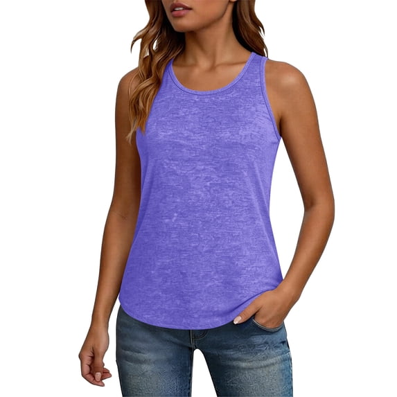 Hilenly Women's Workout Tops Athletic Mesh Racerback Tank Tops Sleeveless Loose Fit Yoga Running Gym Shirts