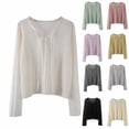 thumbnail image 1 of Hilenly Womens Cardigan Long Sleeve Casual Soft Cardigans Lightweight Button Down Knit Sweaters, 1 of 6