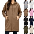 thumbnail image 1 of Hilenly Womens Long Zip Up Hoodies Tunic Sweatshirt Dress Comfortable Fall Jacket with Pockets, 1 of 10