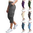 thumbnail image 1 of Hilenly Womens Plus Size Cargo Capris Lightweight Hiking Capri Pants Quick Dry Casual Outdoor Trip Loose Cropped Pants with Pockets, 1 of 8