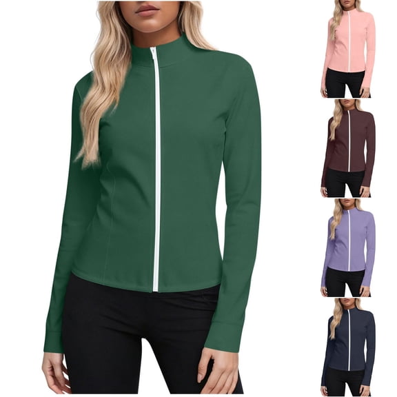 Hilenly Womens Plus Size Rash Guard Sun Protection Full Zip Lightweigh Jacket UV Protection Long Sleeve Hiking Shirts