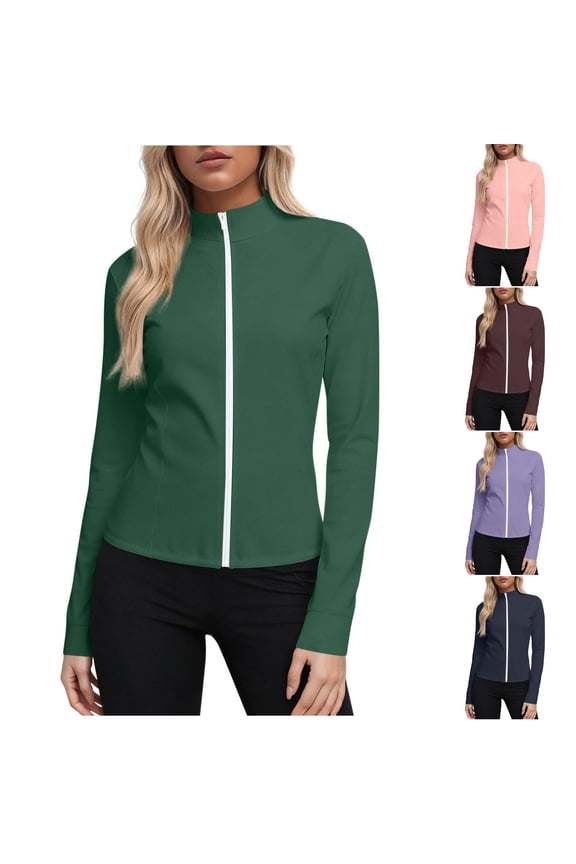 Womens Plus Size Rash Guard Sun Protection Full Zip Lightweigh Jacket UV Protection Long Sleeve Hiking Shirts