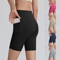 thumbnail image 1 of Hilenly Yoga Shorts with Pockets Workout Biker Shorts High Waisted Tummy Control Shorts, 1 of 9