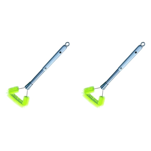 Hilingoto 2 Pack Green Window Screen Cleaning Brush, Extendable Handle Soft Scrubber for Patio and Window Screens