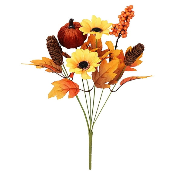 Hilingoto Artificial Flowers Clearance! Household Imitation, Grebest Floral Decor Fall Artificial Flower Bouquet Realistic Silk Sunflower Halloween Thanksgiving Festival Indoor Outdoor