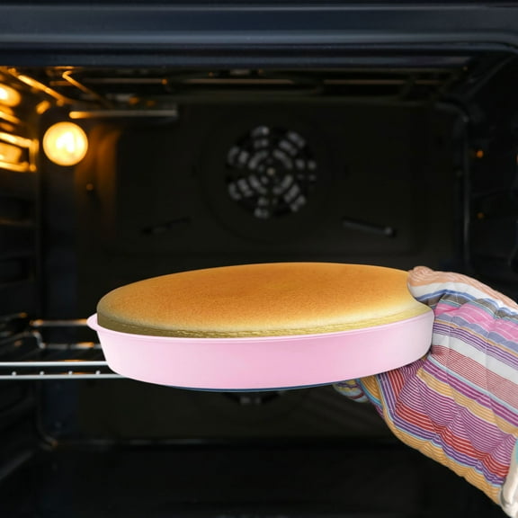 Hilingoto Cake Mould, Cake Mold 10 Inches Pink, Baking Pans Roasting Pan Round Baking Circle Cake Pan Birthday Cakes Round Silicone Baking Mini Bakeware Pan Cake Pan Baking Single 9.8X5.9X1.2Inch