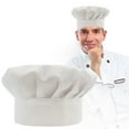 thumbnail image 1 of Hilingoto Chef Hat White A* Hat Adult Adjustable Elastic Kitchen Cooking Cap* 1 Chef Hatclearance, 1 of 9