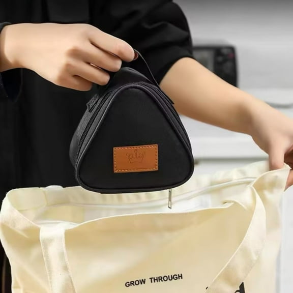 Hilingoto Christmas clearance Mini Triangular Rice Ball Packets (Black), lunch bag Oxford cloth, Black