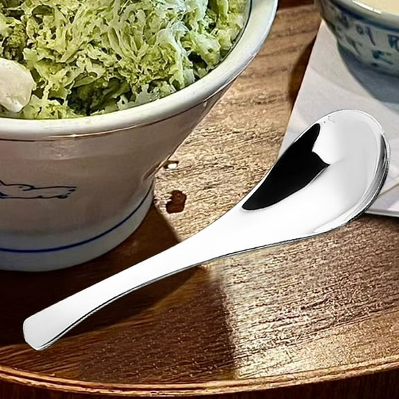 Hilingoto Clearance 410 Small, Ludlz Large Stainless Dinner Spoons Stainless Dinner Children Adult Deepen Thickened Large Capacity Soup Spoon Christmas Clearance