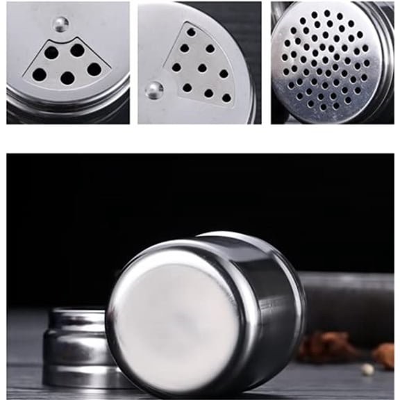 Hilingoto Clearance Christmas Gift For Stainless Steel Seasoning Jar, Barbecue Seasoning Jar A, 2 Pcs Stainless Shakers Sugar Pepper Shaker Seasoning Cans For Kitchen Cooking and Outdoor Barbecue