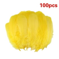 Hilingoto Clearance Diy Big Floating Feathers Feather Floating Hair Craft Decoration Wedding Feather Roller Hook Yellow