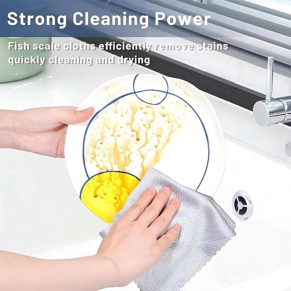 Hilingoto Clearance Fish Scale Rag, Probablei Streak Cleaning Cloths Probablei Multipurpose Wire Cleaning Cloths Probable Cleaning Cloth (10Pcs 25 * 25cm) Christmas Clearance
