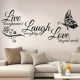 thumbnail image 1 of Hilingoto Clearance! Live Love English Creative Butterfly Living Room Bedroom Decoration Stickers Pvc Environmental Protection Diy Family Home Wall Sticker Removable Mural Decals Vinyl Art Room Decor, 1 of 7