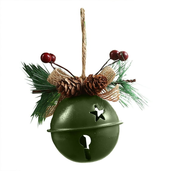 Hilingoto Clearance Open Christmas Bells, Christmas Holiday Decoration Tree, Hanging Decorative Metal Jingle Bells Hangs Green