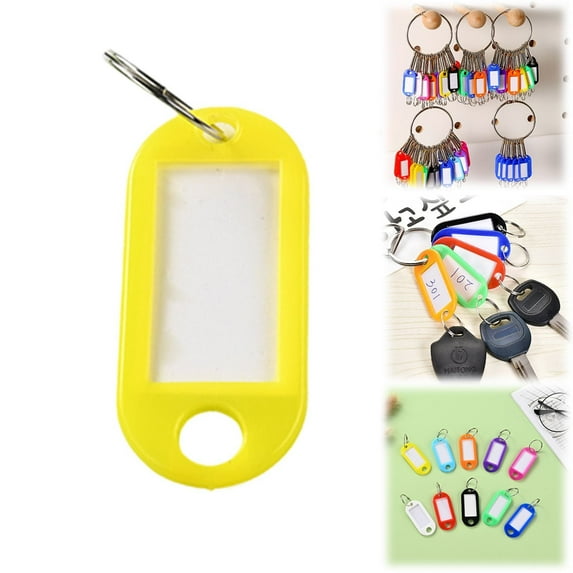 Hilingoto Colorful Plastic Key Tags Hotel Room Number Labels & Luggage Identification Tags with Keychain Accessories, Color Marking Label Pendant Yellow A, a Color Marking Label Pendant (Yellow)