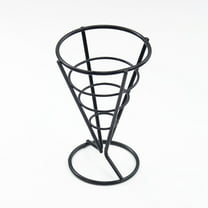 Hilingoto Cooking Utensils, Dessert Bread Snack Basket Black, Mini Chips Fry Basket Strainer Stainless Steel Fryer Baskets French Fries Holder Serving Food Presentation Table Tool 4.3X5.9X3.1Inch