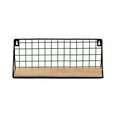 thumbnail image 1 of Hilingoto Creative Wall Storage Rack Black Small, Shelves, Modern Wall Mounted Floating Shelf Display Home Decor Black Wire Metal Wood Wall Storage Organizer Shelves For Home Office, Black A, 1 of 6