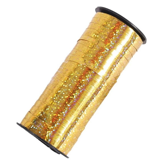 100 Yards Gold Laser Ribbon,Curling Ribbon Crimped Curling Ribbon Metallic Balloon Ribbon Gift Wrap Ribbon Balloon String Shiny Wrapping Ribbon for Crafts Christmas Birthday Wedding Decoration