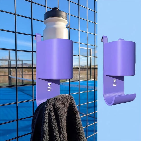 Hilingoto Fence Hook for Pickleball Baseball Tennis, Buddy, Hanger Storage for Water Bottles, Backpacks, Sports Bags (Purple)