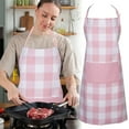 thumbnail image 1 of Hilingoto Halter apron, Women's Apron Check Chef Apron Plaid Apron Neckline And Belted Apron Cooking Aprons For Women Men Christmas clearance, 1 of 8