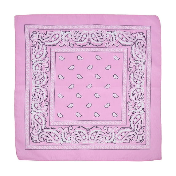 Hilingoto (Pink) Polyester Paisley Cashmere Square Scarf, Household rags Multi Purpose Cowboy Polyester Headbands 22x22 Inch Christmas clearance