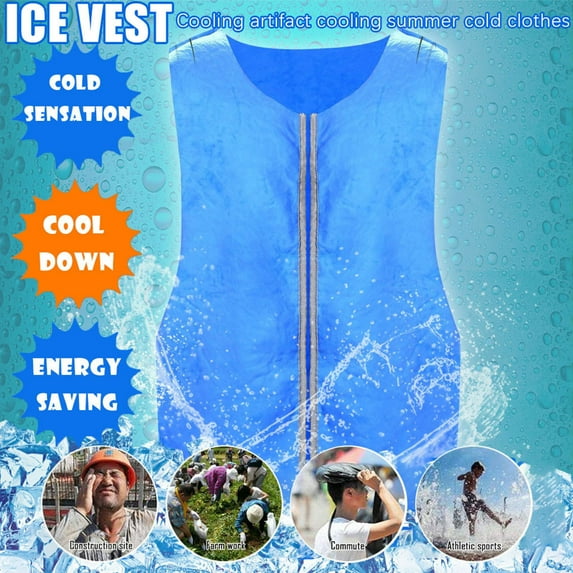 Hilingoto Rack, Kitchen High Temperature Cooling Zipper Ice Vest High Cooling Artifact, Artifact Temperature Vest Summer Zipper Summer Cool Ice Unisex High Kitchen,Dining & Bar 12.2X8.7X0.4Inch